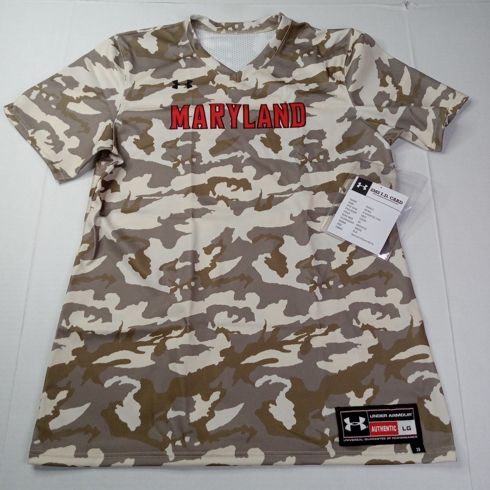 Under Armour Maryland Terrapins Softball Jersey Women's Size L Large Camo V-Neck